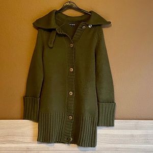 Blue Rose shawl collar long cardigan S